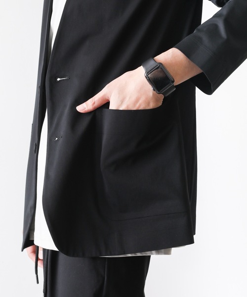 ATTACHMENT（アタッチメント）の「HIGH GAUGE JERSEY COLLARLESS TECHNICAL BLAZER（テーラードジャケット・メンズ・ライトグレー/グレー系その他/ブラック・2/1/3/4）」の7枚目の写真