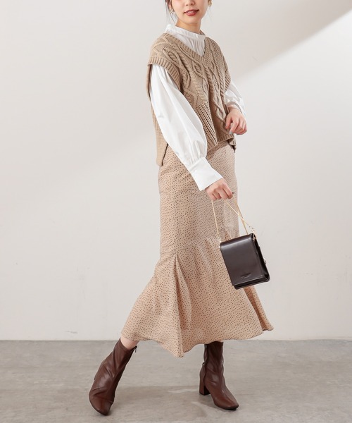 natural couture(ナチュラルクチュール)の「ショート丈ニットベスト×ブラウスセット(シャツ/ブラウス・レディース・ライトグレー/ベージュ/アイボリー・FREE)」の14枚目の写真