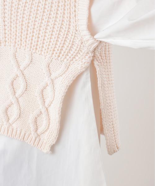 natural couture(ナチュラルクチュール)の「ショート丈ニットベスト×ブラウスセット(シャツ/ブラウス・レディース・ライトグレー/ベージュ/アイボリー・FREE)」の20枚目の写真