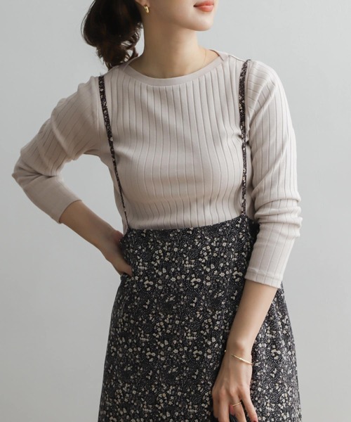 URBAN RESEARCH DOORS（アーバンリサーチドアーズ）の「針抜き長袖カットソー（Tシャツ/カットソー・レディース・グレー系その他/グリーン系その他/ブラック/オフホワイト・ONE）」の4枚目の写真