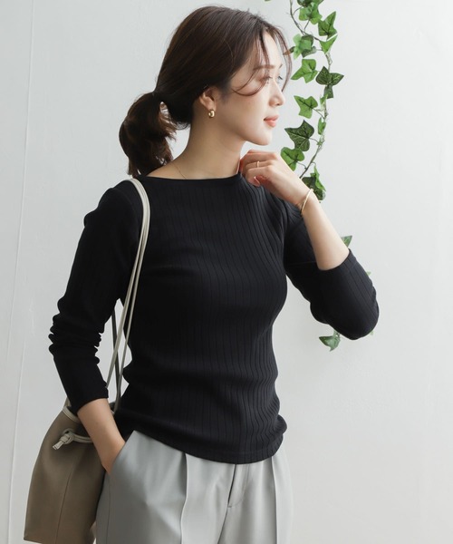 URBAN RESEARCH DOORS（アーバンリサーチドアーズ）の「針抜き長袖カットソー（Tシャツ/カットソー・レディース・グレー系その他/グリーン系その他/ブラック/オフホワイト・ONE）」の3枚目の写真