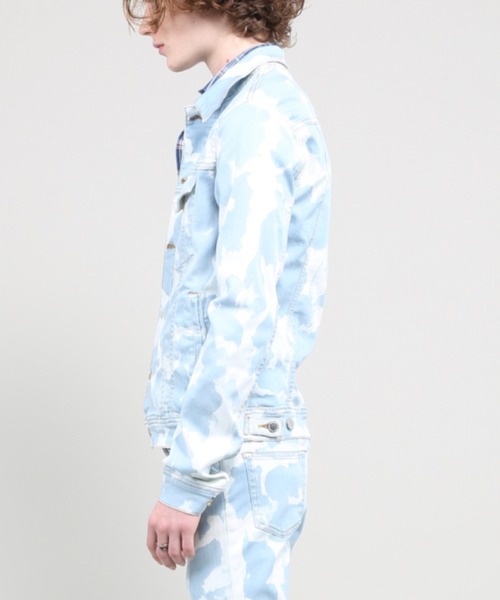 GalaabenD（ガラアーベント）の「スーパーハイパワーデニム パッチィパターンブリーチデニムジャケット（デニムジャケット・メンズ・ライトブルー/ブルー・S/L/M）」の16枚目の写真