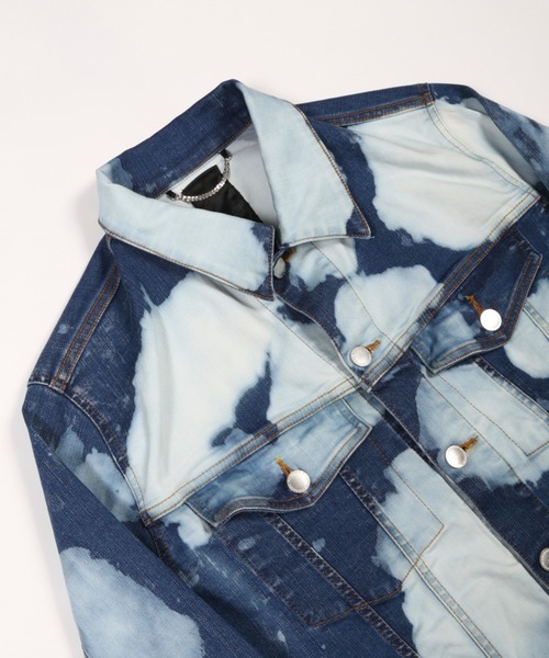 GalaabenD（ガラアーベント）の「スーパーハイパワーデニム パッチィパターンブリーチデニムジャケット（デニムジャケット・メンズ・ライトブルー/ブルー・S/L/M）」の12枚目の写真