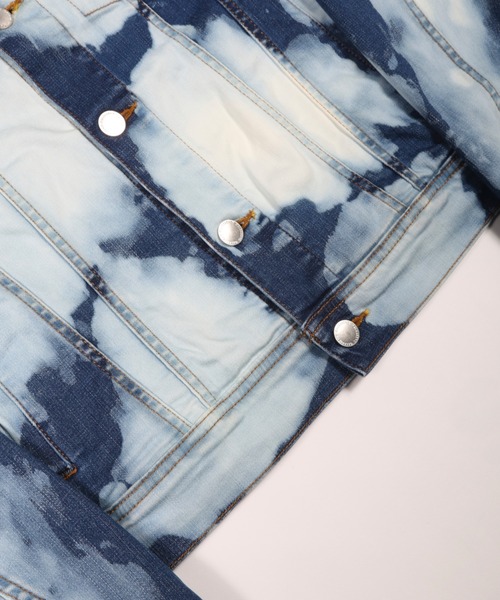 GalaabenD（ガラアーベント）の「スーパーハイパワーデニム パッチィパターンブリーチデニムジャケット（デニムジャケット・メンズ・ライトブルー/ブルー・S/L/M）」の6枚目の写真