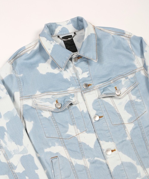 GalaabenD（ガラアーベント）の「スーパーハイパワーデニム パッチィパターンブリーチデニムジャケット（デニムジャケット・メンズ・ライトブルー/ブルー・S/L/M）」の9枚目の写真