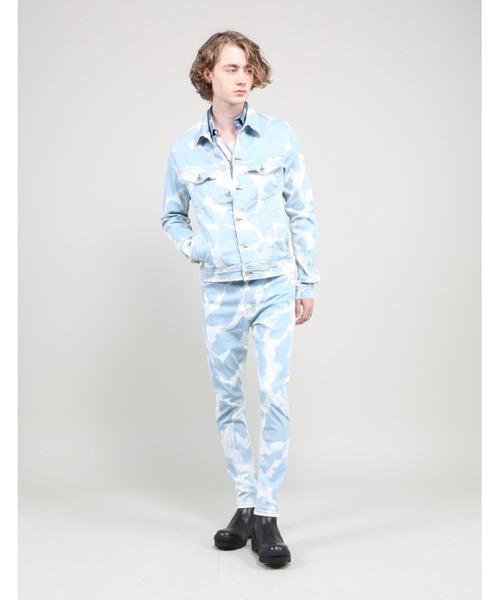 GalaabenD（ガラアーベント）の「スーパーハイパワーデニム パッチィパターンブリーチデニムジャケット（デニムジャケット・メンズ・ライトブルー/ブルー・S/L/M）」の7枚目の写真