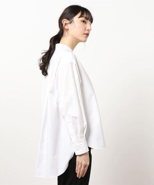 700u*プルミエアロンディスモン バンドカラー とろみ シャツ ブラウス 洗える】トロミシャツカラー ブラウス / any SiS | ファッション