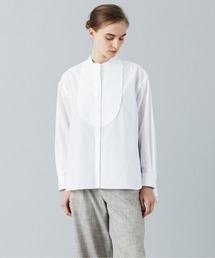 美品♪プルミエアロンディスモン タイプライターバンドカラーブラウス 36 モカ 美品♪プルミエアロンディスモン タイプライターバンドカラー