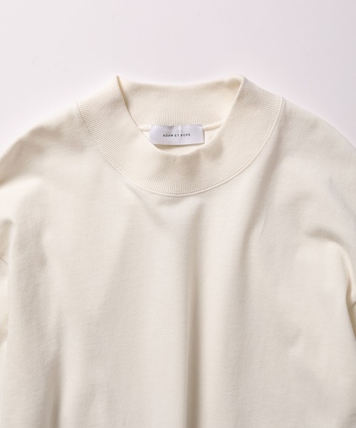 ADAM ET ROPE'（アダムエロペ）の「OEコットン ルーズシルエット モックネック ロンT（Tシャツ/カットソー・メンズ・ホワイト/ホワイト×ブラック/ブラック・S/M/L/XL）」の11枚目の写真