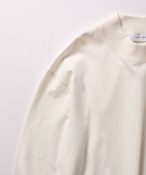ADAM ET ROPE'（アダムエロペ）の「OEコットン ルーズシルエット モックネック ロンT（Tシャツ/カットソー・メンズ・ホワイト/ホワイト×ブラック/ブラック・S/M/L/XL）」の12枚目の写真