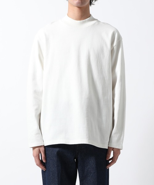 ADAM ET ROPE'（アダムエロペ）の「OEコットン ルーズシルエット モックネック ロンT（Tシャツ/カットソー・メンズ・ホワイト/ホワイト×ブラック/ブラック・S/M/L/XL）」の6枚目の写真