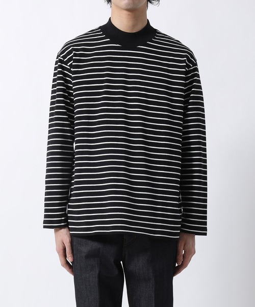 ADAM ET ROPE'（アダムエロペ）の「OEコットン ルーズシルエット モックネック ロンT（Tシャツ/カットソー・メンズ・ホワイト/ホワイト×ブラック/ブラック・S/M/L/XL）」の4枚目の写真