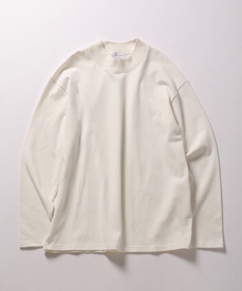 ADAM ET ROPE'（アダムエロペ）の「OEコットン ルーズシルエット モックネック ロンT（Tシャツ/カットソー・メンズ・ホワイト/ホワイト×ブラック/ブラック・S/M/L/XL）」の9枚目の写真