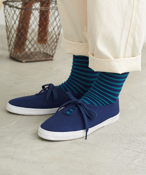 chambre de charme（シャンブルドゥシャーム）の「cdc ボーダーソックス（ソックス/靴下・レディース・ベージュ/ネイビー/オフホワイト・FREE）」の11枚目の写真