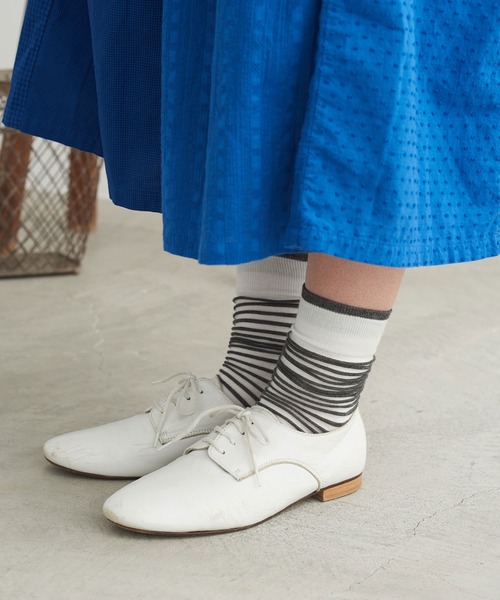 chambre de charme（シャンブルドゥシャーム）の「cdc ボーダーソックス（ソックス/靴下・レディース・ベージュ/ネイビー/オフホワイト・FREE）」の7枚目の写真