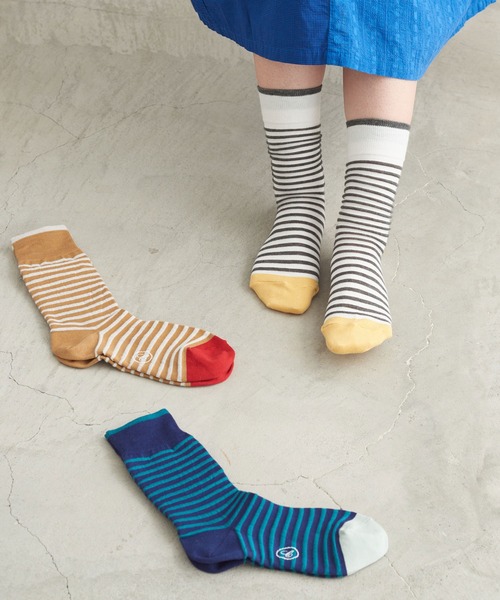 chambre de charme（シャンブルドゥシャーム）の「cdc ボーダーソックス（ソックス/靴下・レディース・ベージュ/ネイビー/オフホワイト・FREE）」の12枚目の写真