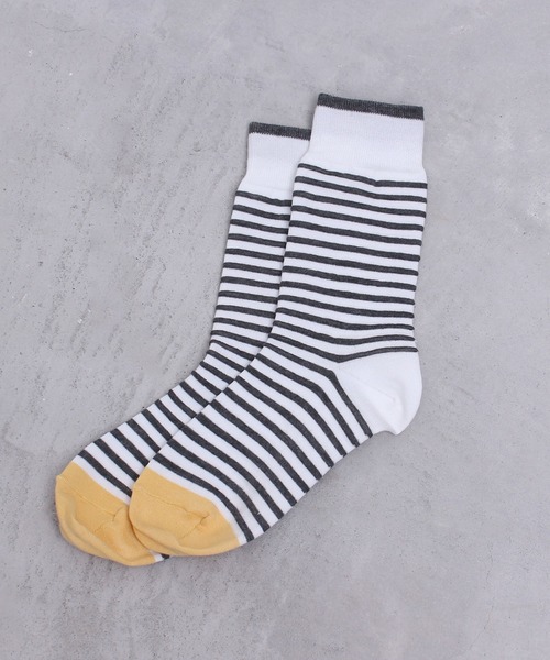 chambre de charme（シャンブルドゥシャーム）の「cdc ボーダーソックス（ソックス/靴下・レディース・ベージュ/ネイビー/オフホワイト・FREE）」の5枚目の写真