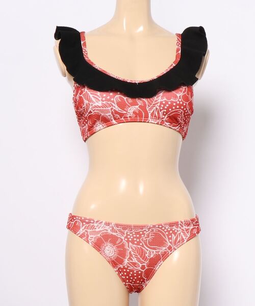 ♡新品　ブラック ビキニセット フリル付きブラ♡ セール】フリル付きブラ ビキニ2点セット（水着）｜Lace Ladies