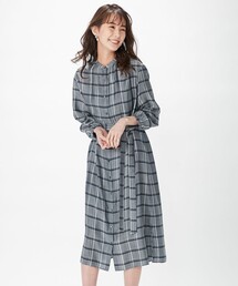 【洗える】セルロース綾チェック ワンピース