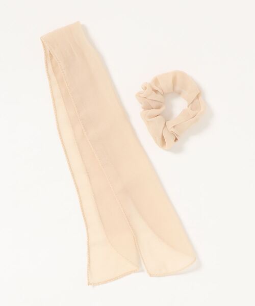 minia（ミニア）の「シフォンシュシュ+リボンSET ＜取り外して別々にも使える2WAY仕様＞　◇（シュシュ・レディース・ブラック/ベージュ/ピンク/モカ・FREE）」の5枚目の写真