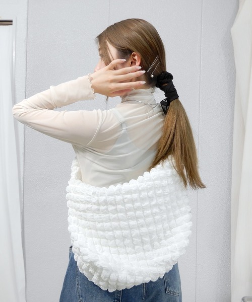 minia（ミニア）の「シフォンシュシュ+リボンSET ＜取り外して別々にも使える2WAY仕様＞　◇（シュシュ・レディース・ブラック/ベージュ/ピンク/モカ・FREE）」の12枚目の写真