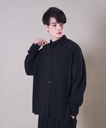 【セットアップ対応】ルーズシルエット プリーツ切替シャツ