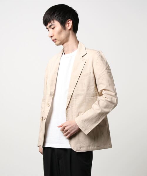 綿麻ストレッチテーラードジャケット テーラードジャケット Styleblock スタイルブロック のファッション