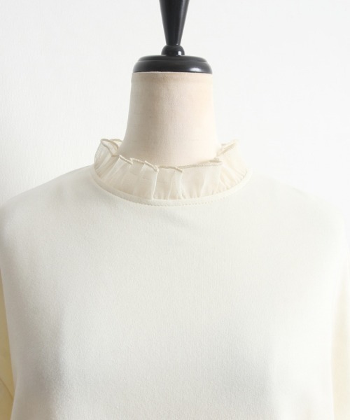 Cookie Chocolate（クッキーチョコレート）の「袖チュールトップス（Tシャツ/カットソー・レディース・ブラック/ベージュ・M）」の13枚目の写真