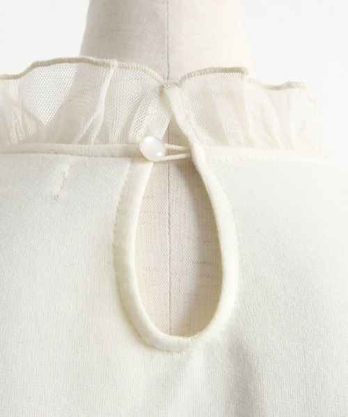 Cookie Chocolate（クッキーチョコレート）の「袖チュールトップス（Tシャツ/カットソー・レディース・ブラック/ベージュ・M）」の15枚目の写真