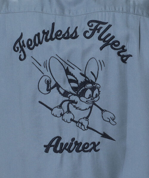 AVIREX（アヴィレックス）の「ボーリングシャツ フィアレス フライヤーズ/BOWLING SHIRT FEARLESS FLYERS/アヴィレックス/AVIREX（シャツ/ブラウス・レディース・ピンク/サンドベージュ/サックスブルー・FREE）」の9枚目の写真