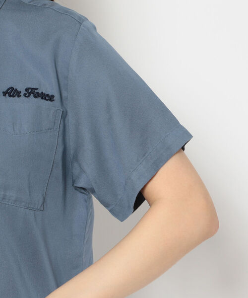 AVIREX（アヴィレックス）の「ボーリングシャツ フィアレス フライヤーズ/BOWLING SHIRT FEARLESS FLYERS/アヴィレックス/AVIREX（シャツ/ブラウス・レディース・ピンク/サンドベージュ/サックスブルー・FREE）」の11枚目の写真