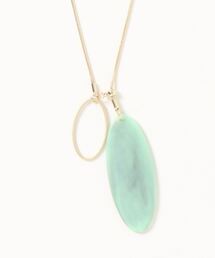 AMERICAN HOLIC | オーバルアクリルY字ネックレス(ネックレス)