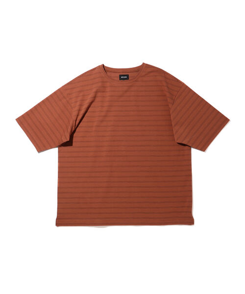 BEAMS（ビームス）の「BEAMS / ルーズ ボーダー Tシャツ（Tシャツ/カットソー・メンズ・ダークグリーン/ライトブラウン・SMALL/MEDIUM/LARGE/X-LARGE）」の8枚目の写真
