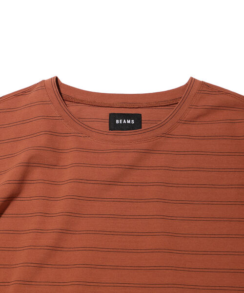 BEAMS（ビームス）の「BEAMS / ルーズ ボーダー Tシャツ（Tシャツ/カットソー・メンズ・ダークグリーン/ライトブラウン・SMALL/MEDIUM/LARGE/X-LARGE）」の9枚目の写真