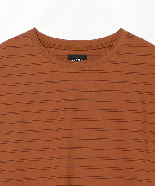 BEAMS（ビームス）の「BEAMS / ルーズ ボーダー Tシャツ（Tシャツ/カットソー・メンズ・ダークグリーン/ライトブラウン・SMALL/MEDIUM/LARGE/X-LARGE）」の14枚目の写真