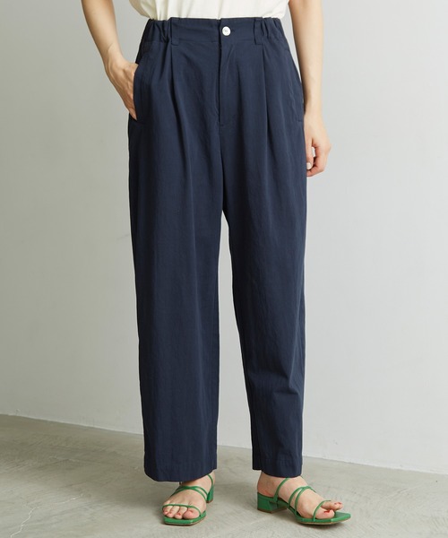 note et silence (ノートエシロンス)の「◇80/2GVラチネ スピンドルパンツ(その他パンツ・レディース・ネイビー/サンドベージュ・FREE)」の3枚目の写真