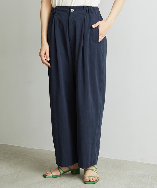 note et silence (ノートエシロンス)の「◇80/2GVラチネ スピンドルパンツ(その他パンツ・レディース・ネイビー/サンドベージュ・FREE)」の18枚目の写真