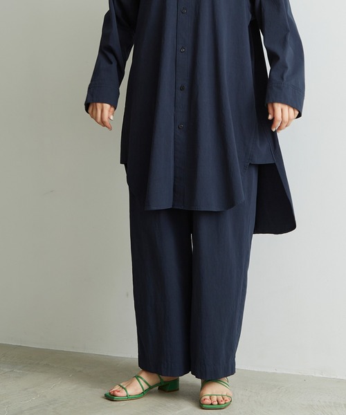 note et silence (ノートエシロンス)の「◇80/2GVラチネ スピンドルパンツ(その他パンツ・レディース・ネイビー/サンドベージュ・FREE)」の12枚目の写真