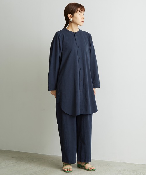 note et silence (ノートエシロンス)の「◇80/2GVラチネ スピンドルパンツ(その他パンツ・レディース・ネイビー/サンドベージュ・FREE)」の11枚目の写真