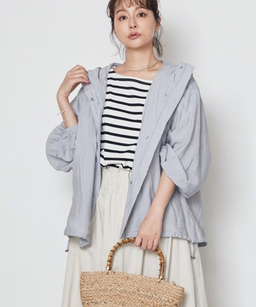 STYLEBLOCK（スタイルブロック）の「シアー素材トレンチ風マウンテンパーカー（マウンテンパーカー・レディース・ダークブルー/オリーブ/ブルー系その他・FREE）」の3枚目の写真