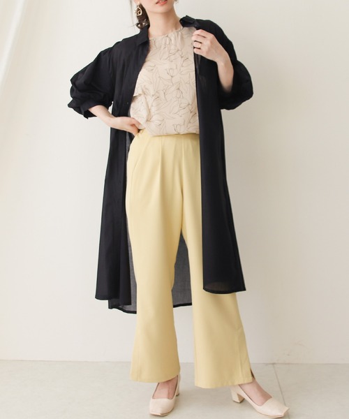 Social GIRL（ソーシャルガール）の「ボリュームスリーブシャツワンピース（シャツワンピース・レディース・ブラック/ベージュ/ブルーグリーン・M）」の2枚目の写真