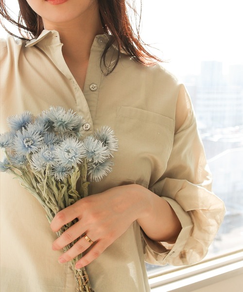 Social GIRL（ソーシャルガール）の「ボリュームスリーブシャツワンピース（シャツワンピース・レディース・ブラック/ベージュ/ブルーグリーン・M）」の12枚目の写真