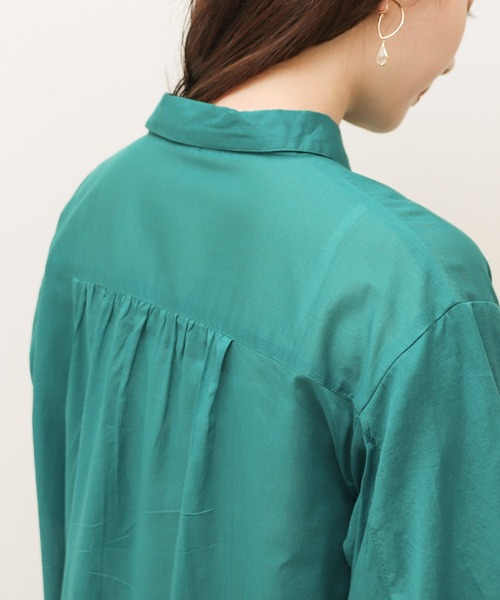 Social GIRL（ソーシャルガール）の「ボリュームスリーブシャツワンピース（シャツワンピース・レディース・ブラック/ベージュ/ブルーグリーン・M）」の15枚目の写真