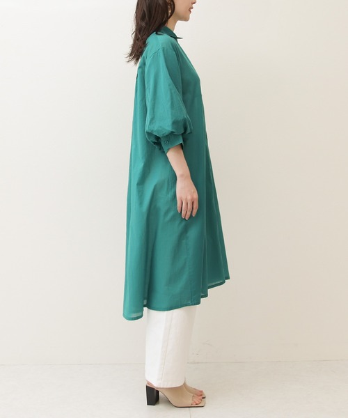 Social GIRL（ソーシャルガール）の「ボリュームスリーブシャツワンピース（シャツワンピース・レディース・ブラック/ベージュ/ブルーグリーン・M）」の8枚目の写真