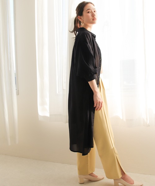 Social GIRL（ソーシャルガール）の「ボリュームスリーブシャツワンピース（シャツワンピース・レディース・ブラック/ベージュ/ブルーグリーン・M）」の22枚目の写真