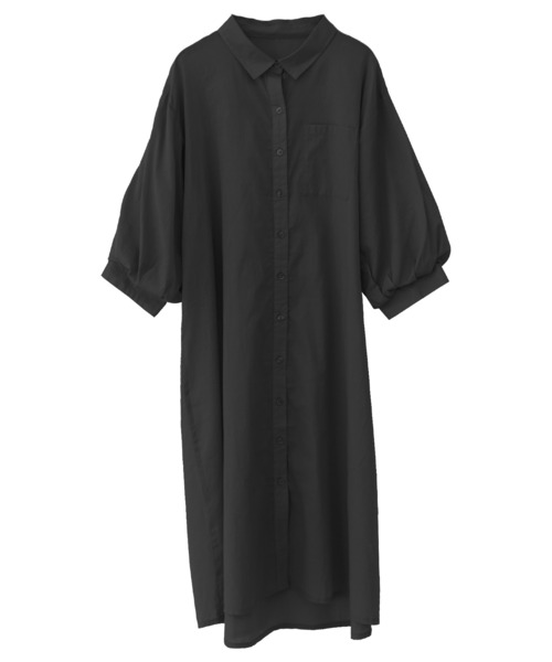 Social GIRL（ソーシャルガール）の「ボリュームスリーブシャツワンピース（シャツワンピース・レディース・ブラック/ベージュ/ブルーグリーン・M）」の19枚目の写真