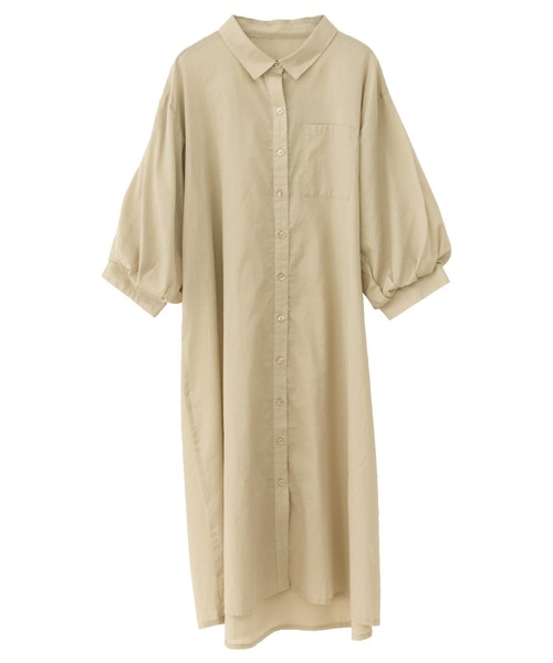 Social GIRL（ソーシャルガール）の「ボリュームスリーブシャツワンピース（シャツワンピース・レディース・ブラック/ベージュ/ブルーグリーン・M）」の21枚目の写真