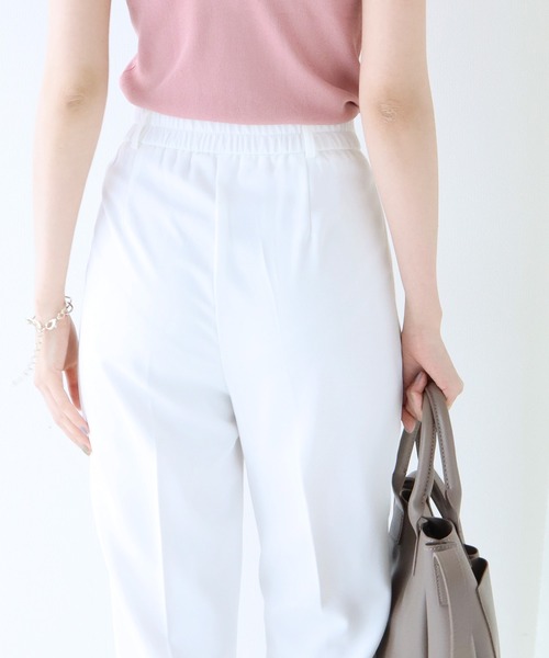 BLUEEAST（ブルーイースト）の「センタープレスタック入りテーパードパンツ（スラックス・レディース・オフホワイト/ベージュ/ブラック/サックスブルー/ピンク/モカ/オレンジ/チャコールグレー・MEDIUM/SMALL/LARGE）」の13枚目の写真