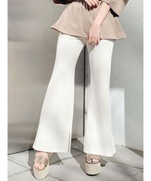 【SETUP着用可】ワッフルフレアパンツ