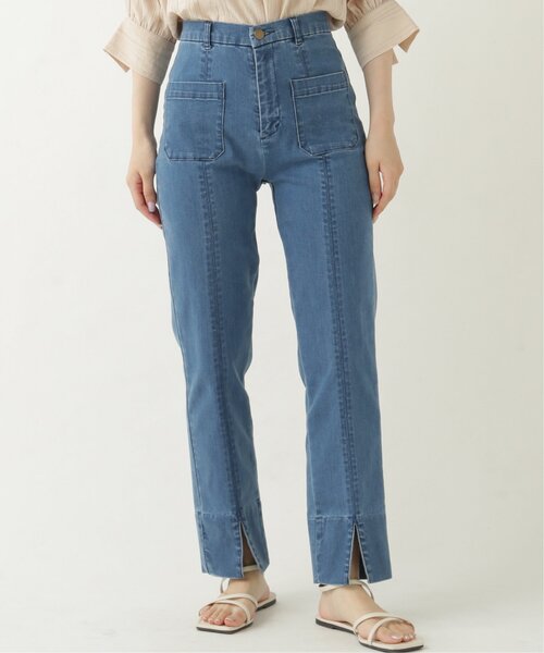 RAY CASSIN（レイカズン）の「フロントポケットリラックスデニムパンツ（その他パンツ・レディース・サックスブルー/ベージュ/ワンウォッシュ・MEDIUM/SMALL）」の4枚目の写真